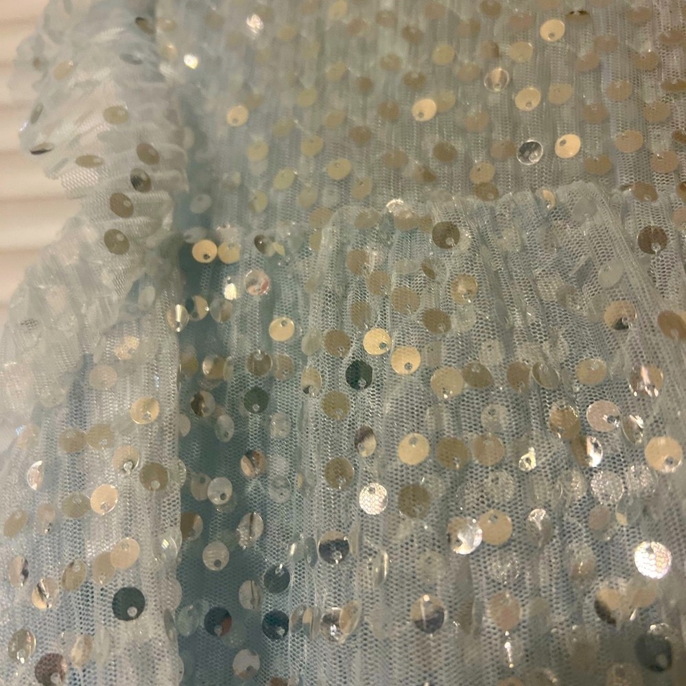 Zara Beaded light blue blouse. - Picture 3 of 4